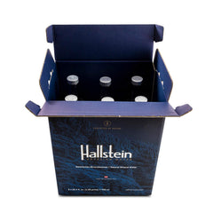 Hallstein Artesian Water glass pour illustrating crisp, velvety mouthfeel and purity.