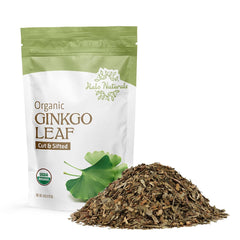 Halo Naturals Ginkgo leaf cut and sifted leaves for tea or herbal infusions, fresh and ready
