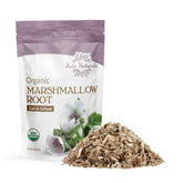 Halo Naturals marshmallow root cut and sifted in a resealable pouch for fresh tea.