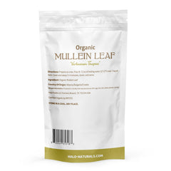Halo Naturals USDA Organic certification on mullein leaf ensures quality.