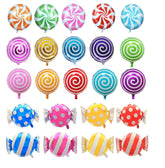 Halovin 21-pack 18-inch sweet candy balloons for candy-themed celebrations.