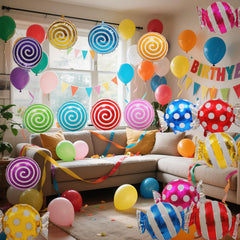 Halovin silver foil balloon finish creates bright, eye-catching accents.