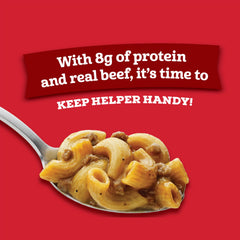 Hamburger Helper Beef Pasta Microwave Cup open water pouch shows simple prep and consistent flavor