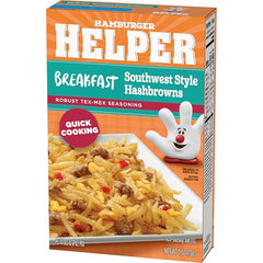 Hamburger Helper BREAKFAST Southwest Hashbrowns skillet ready for a warm start
