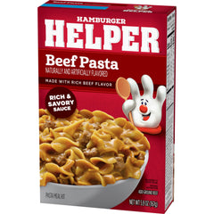 Hamburger Helper Beef Pasta with browned beef and onions forming a flavorful base