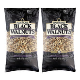 Hammons black walnuts pack shot; 24oz two-pack ideal for baking and snacking.