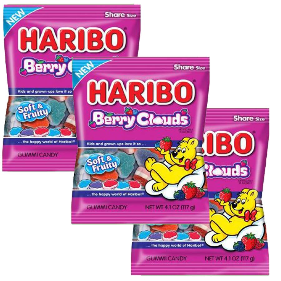 The Hampton Candy Company Berry Clouds gummies front view, ideal for grab-and-go snacking.