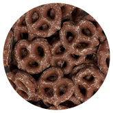 The Hampton Candy Company milk chocolate pretzels twists close-up for a crave-worthy treat.