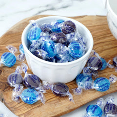 The Hampton Candy Company arcor sugar-free mixed berry candies on a store shelf.