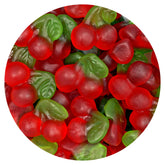 The Hampton Candy Company gummy cherries in a bulk bag ready for sharing at events