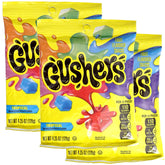 Hampton Gushers Tropical Flavors 3-pack bags: colorful fruit centers for on-the-go snacking.