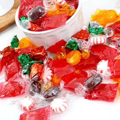 Hampton Candy strawberry filled bon bons with fruity center and glossy shell.