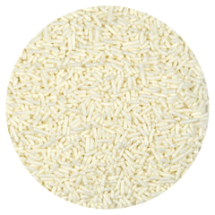 The Hampton Candy Company white sprinkles for cookies and baking applications.