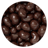 The Hampton Candy Company dark chocolate cashews close-up, ideal snack for chocolate cravings.