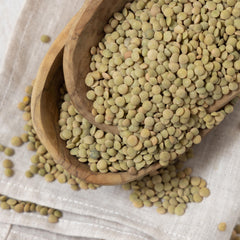 Hampton Distribution green lentils in bowl - cooked lentils ready to enrich hearty bowls.