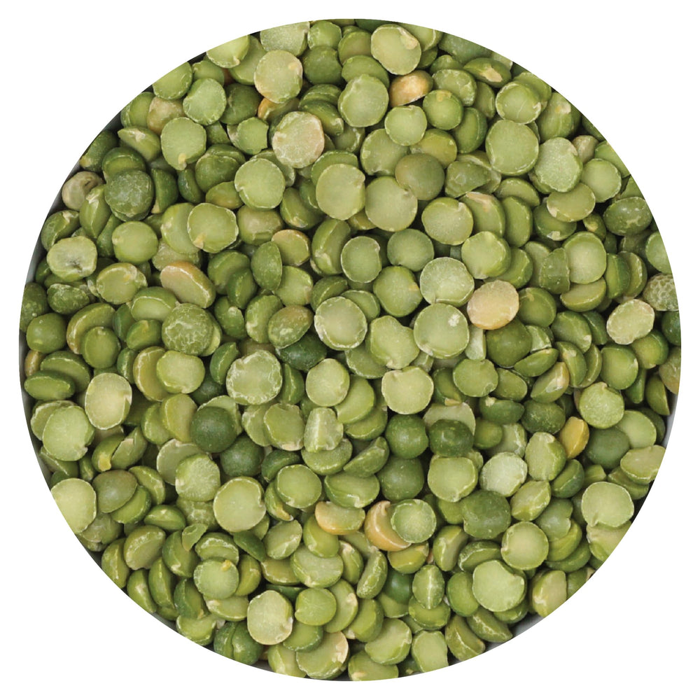 Hampton Distribution green split peas bulk bag on kitchen counter, versatile meal prep.