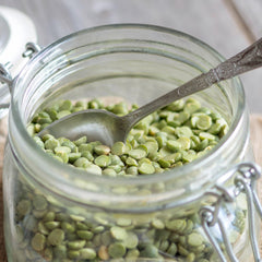 Hampton Distribution green split peas soup bowl highlights comforting, protein-rich base for dinners.