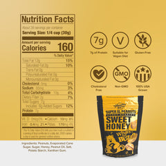 Hampton Farms honey drizzle peanuts close-up highlighting glossy glaze.