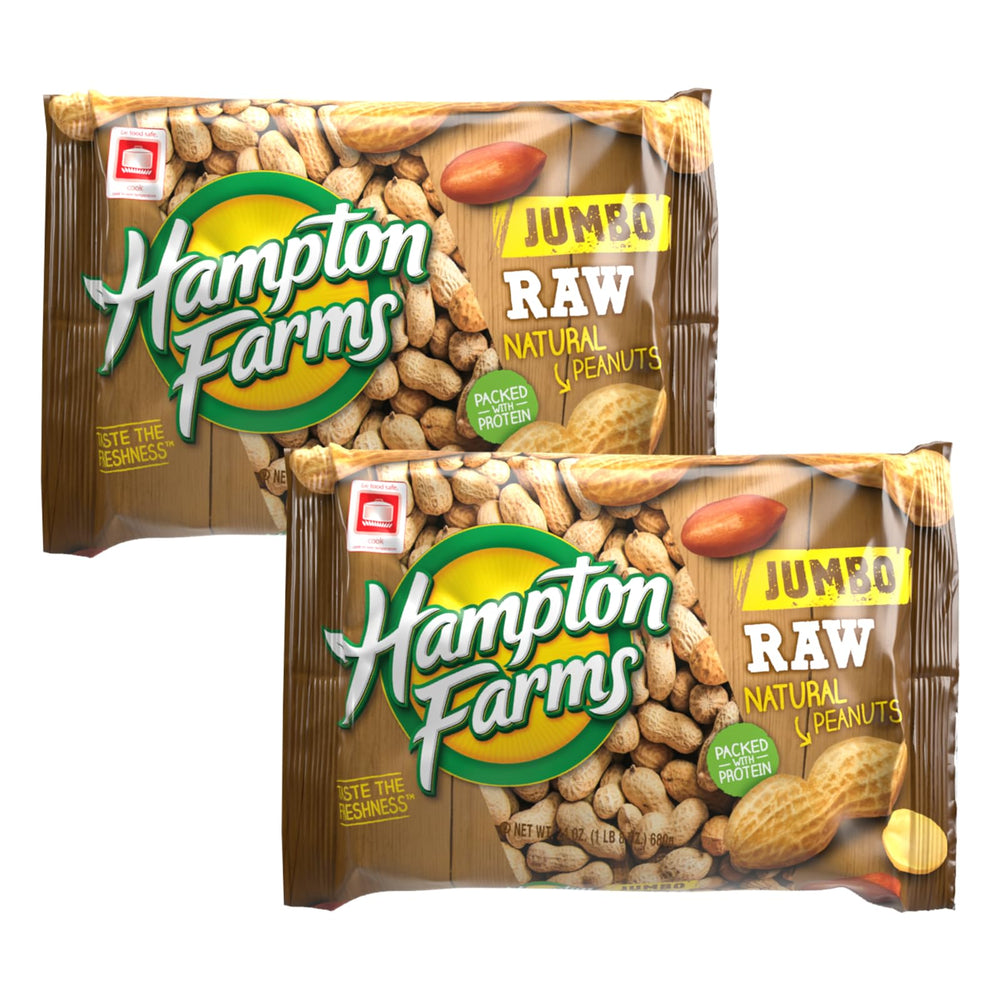 Hampton Farms jumbo raw in-shell peanuts bag ready for boiling.