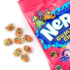 NerdsGummy Clusters colors and coating seen, on-the-go treat option