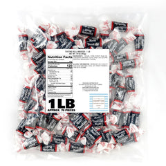 Tootsie Roll Midgees minis close-up showing chewy chocolate candy, ideal for lunchboxes.