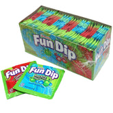 The Hampton Popcorn Company Lik-M-Aid Fun Dip cherry yum packets in bulk for parties.