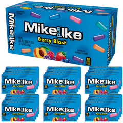 The Hampton Candy Company Mike and Ike Berry Blast box front, perfect for on-the-go berry snacking.