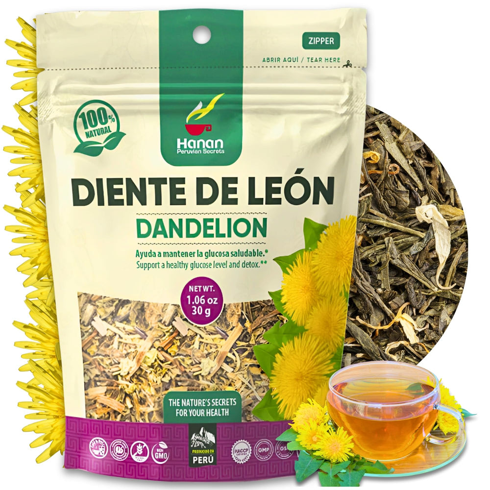 Hanan Dandelion Root Tea loose leaf from Peru with earthy flavor and aroma