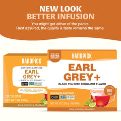HANDPICK Earl Grey tea bags steeping in a cup release bergamot aroma.