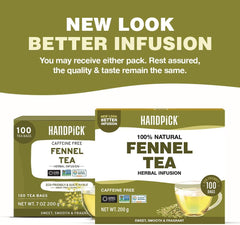 HANDPICK fennel tea bags close-up showing slightly sweet notes
