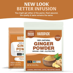 HANDPICK Ginger Powder ground texture closeup shows vibrant, fine spice
