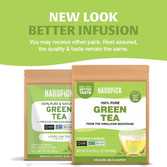 HANDPICK green tea Himalayan sourcing highlights mountain freshness.