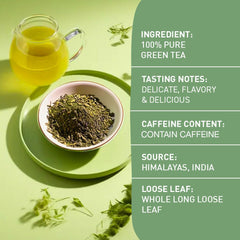 HANDPICK green tea resealable ziplock preserves freshness.