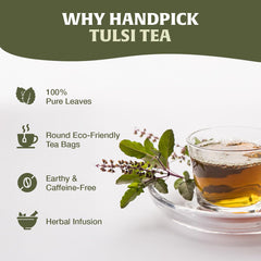 Steps to steep HANDPICK Tulsi Tea for a balanced cup