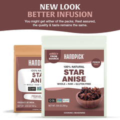 HANDPICK Star Anise Whole Pods showing distinctive star shape.