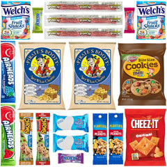 Hangry Kit care package inside view with individual snacks.