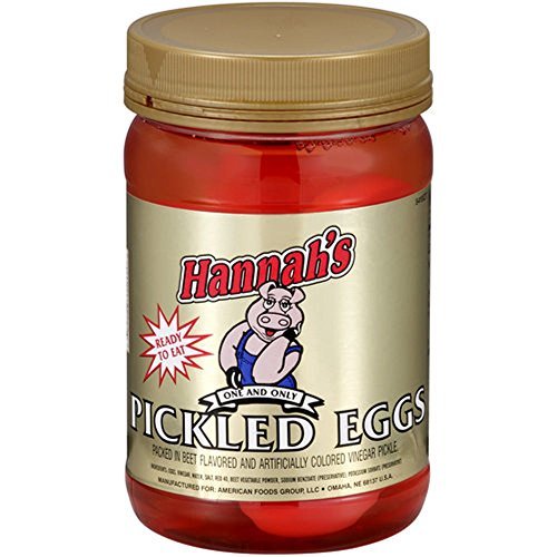 Hannah's Ready To Eat Pickled Eggs quart jar, convenient snack for lunch and on-the-go