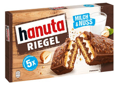 Hanuta Riegel Bars packaging close-up for convenient on-the-go snacking