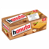 Hanuta hazelnut cream wafers in a box, ready to share