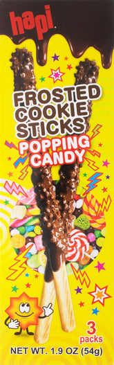 HAPI Frosted Cookie Sticks with popping candy, perfect for sharing at gatherings.
