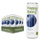 Happy Being Blueberry White Tea bottle—refreshing caffeine-free hydration.