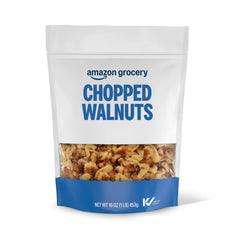 Happy Belly Chopped Walnuts in resealable bag for freshness and easy snack prep.