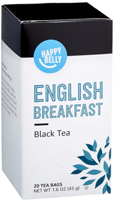 Happy Belly English Breakfast tea bags pack for easy mornings