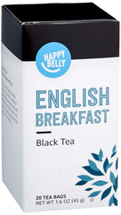Happy Belly English Breakfast tea bags pack for easy mornings