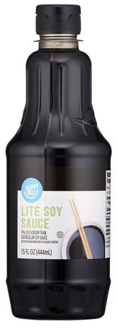Happy Belly Low Sodium Soy Sauce bottle for everyday cooking