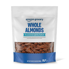 Happy Belly roasted almonds in a bag offer crunchy, savory snack on the go