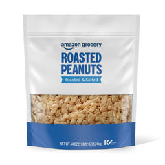 Happy Belly roasted salted peanuts in a 44 oz bag for convenient snacking