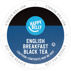 Bold English Breakfast flavor from Happy Belly pods, great with milk or sugar.