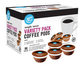 Happy Belly Variety Pack coffee pods in a 96-count box for convenient single-serve brews.