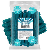 Happy Bites blue raspberry licorice twists pack shown for sharing and gifting, great party snack.